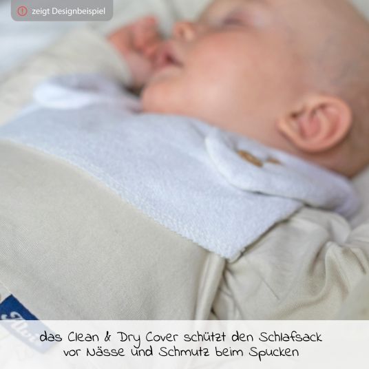 Alvi 4-tlg. Schlafsack-Set für Neugeborene / Baby-Mäxchen Gr.50/56 + Spuckschutz Clean & Dry Cover - Aqua Dot