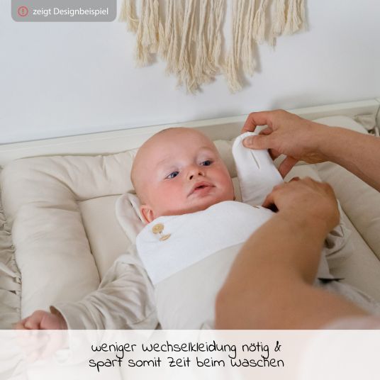 Alvi 4-tlg. Schlafsack-Set für Neugeborene / Baby-Mäxchen Special Fabric Gr.50/56 + Spuckschutz Clean & Dry Cover - Piqué