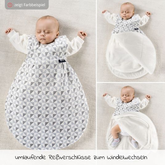 Alvi 4-tlg. Schlafsack-Set für Neugeborene / Baby-Mäxchen Special Fabric Gr.50/56 + Spuckschutz Clean & Dry Cover - Piqué