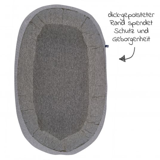 Alvi 8-tlg. Schlummer-Set - Nestchen + 3 Bodys + Strampelsack + 3 Kratzfäustlinge - Grau Weiß