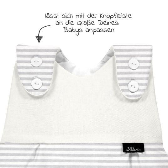 Alvi Baby-Mäxchen outer bag - Faces Stripes - Grey - Size 56/62