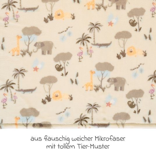 Alvi Babydecke Mikrofaser 75 x 100 cm - Jungle