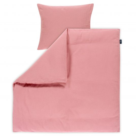 Alvi Bed linen gauze with button 80 x 80 cm - Fox Glove