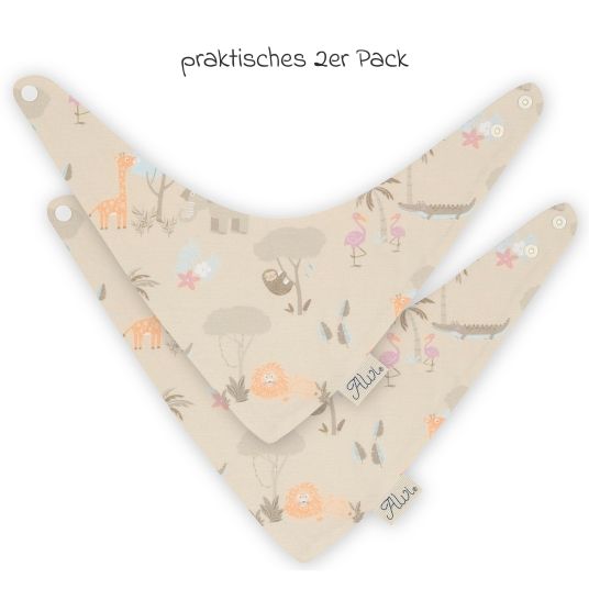 Alvi Halstuch / Bandana Lätzchen Dreieckstuch 2er Pack - Jungle