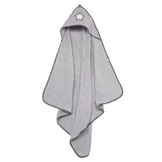 Alvi Hooded bath towel 90 x 90 cm - Stars - Grey