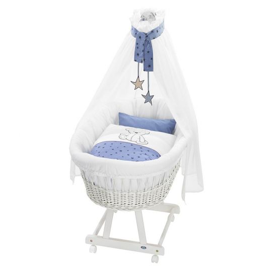 Alvi Complete bassinet Birthe White - Bear Children - Blue
