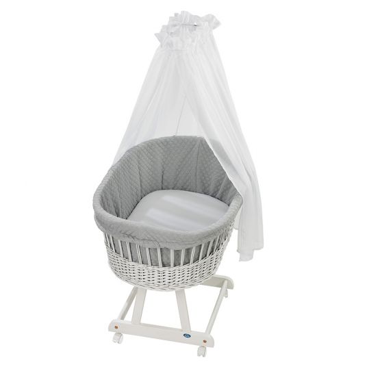Alvi Complete bassinet Birthe White bellybutton - Dream - Grey