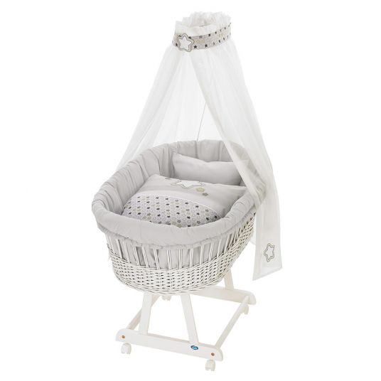 Alvi Complete bassinet Birthe White - Star & Starlet - Grey