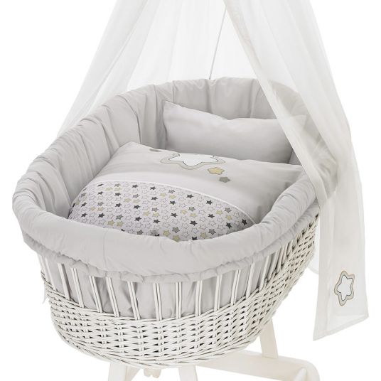Alvi Complete bassinet Birthe White - Star & Starlet - Grey