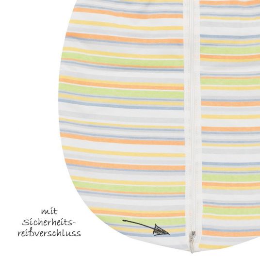 Alvi Ball sleeping bag Mäxchen Thermo with arm - stripes coloured - size 70 cm