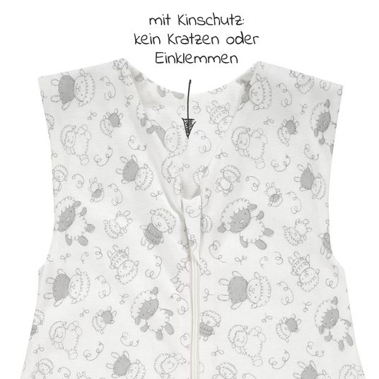 Alvi Summer sleeping bag with feet / Sleep-Overall Light / Jumper + FREE scarf - Sheepskin beige - size 70 cm