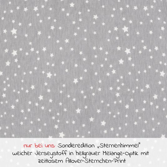 Alvi Sommer-Schlafsack mit Füßen / Sleep-Overall Light / Jumper + GRATIS Halstuch / Bandana-Lätzchen - Sternenhimmel - Gr. 70 cm
