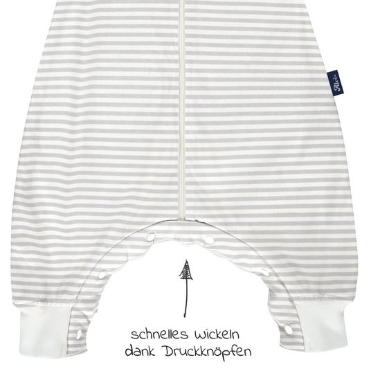 Alvi Sommer-Schlafsack mit Füßen / Sleep-Overall Light / Jumper + GRATIS Halstuch - Stripes Grey - Gr. 70 cm