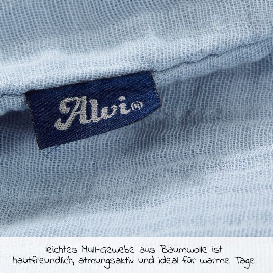 Alvi Summer sleeping bag Mull - Light Blue - Gr. 70 cm