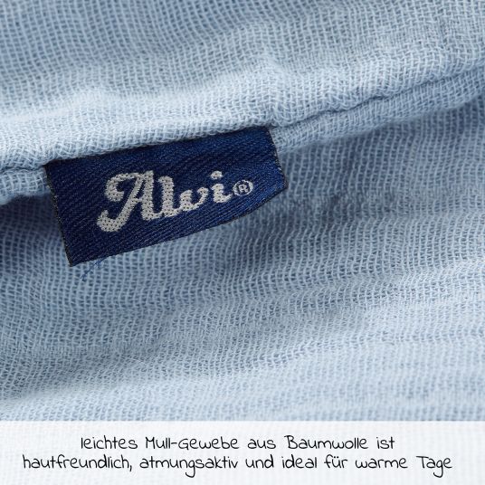 Alvi Sommer-Schlafsack Mull - Light Blue - Gr. 90 cm