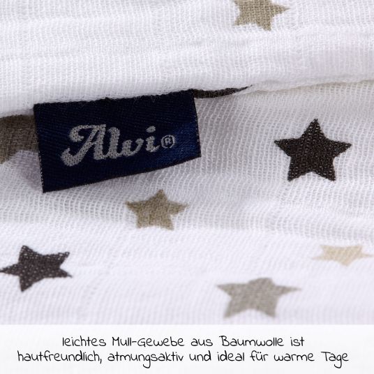 Alvi Summer sleeping bag gauze - Stars - Gr. 70 cm