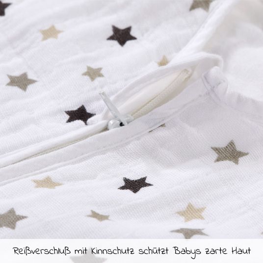 Alvi Summer sleeping bag gauze - Stars - Gr. 70 cm