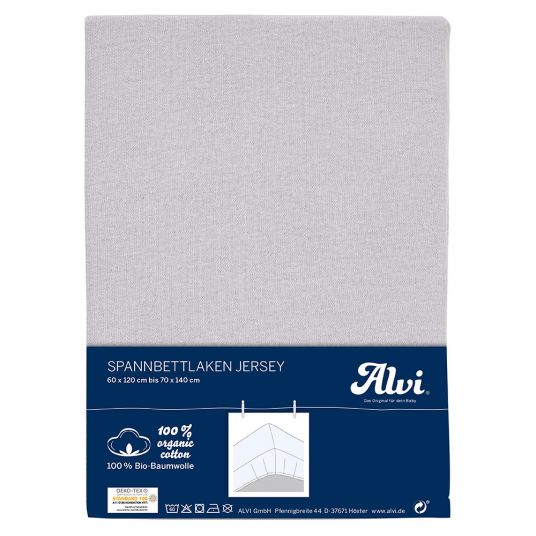 Alvi Fitted organic cotton sheet for crib 60 x 120 / 70 x 140 cm - silver gray
