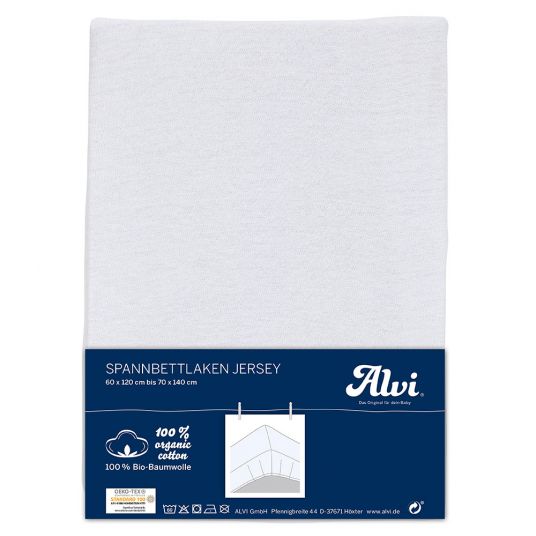 Alvi Fitted organic cotton sheet for crib 60 x 120 / 70 x 140 cm - White