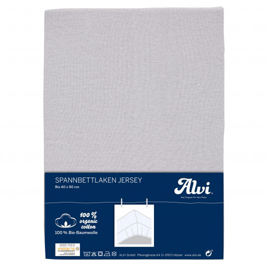 Alvi Fitted organic cotton sheet for small mattresses 40 x 90 cm - silver gray