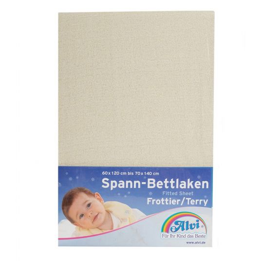 Alvi Fitted sheet terry for crib 60 x 120 / 70 x 140 cm - nature