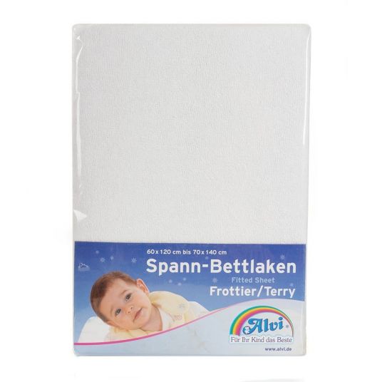 Alvi Fitted sheet terry for crib 60 x 120 / 70 x 140 cm - White