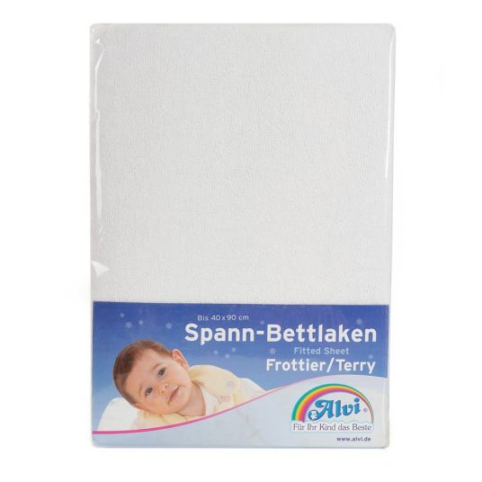 Alvi Fitted sheet terry for stroller & cradle 40 x 90 cm - White