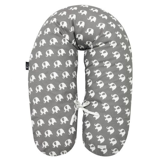 Alvi Nursing pillow bellybutton 190 cm - Special Edition Elephants - Grey