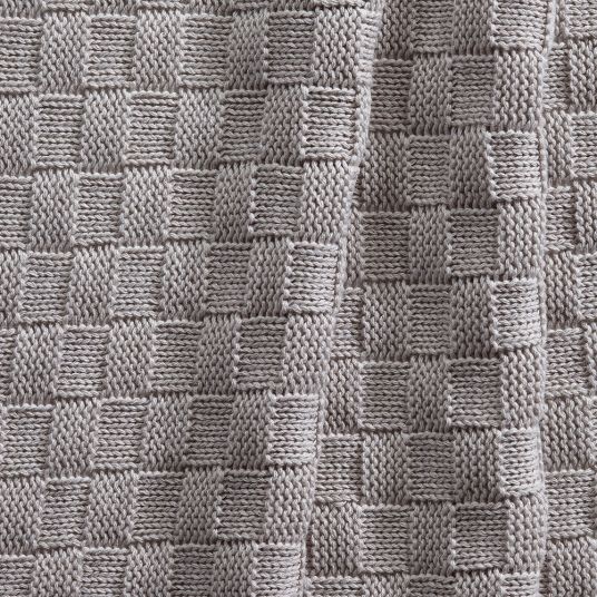 Alvi Coperta a maglia 75 x 100 cm - a quadri - grigio