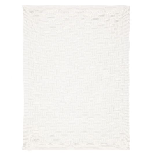 Alvi Coperta lavorata a maglia 75 x 100 cm - a quadri - bianco sporco