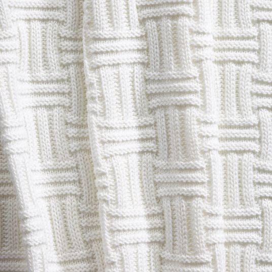 Alvi Knitted blanket 75 x 100 cm - Check - Offwhite