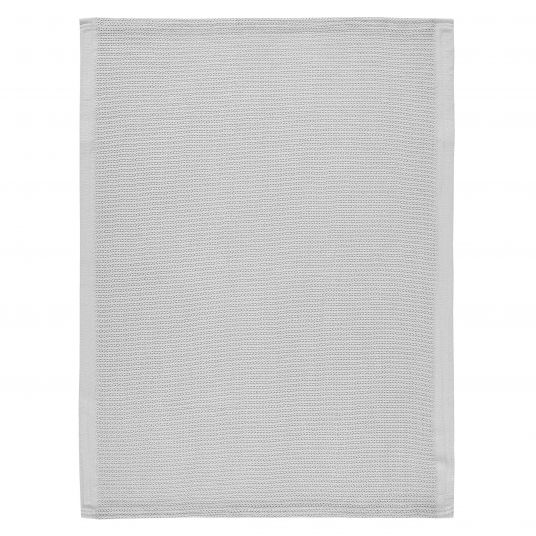 Alvi Knitted blanket cuddle Organic Cotton 75 x 100 cm - Piqué Gray