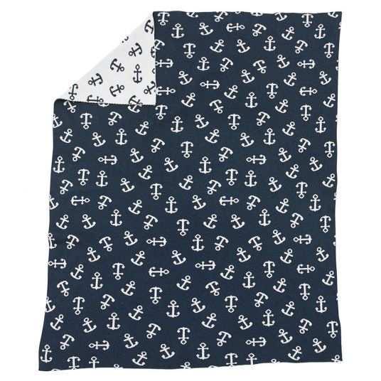 Alvi Knitted blanket 75 x 100 cm - Anchor - Marine