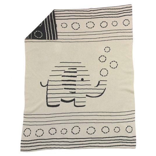 Alvi Knitted blanket 75 x 100 cm - Stripe fan - Grey