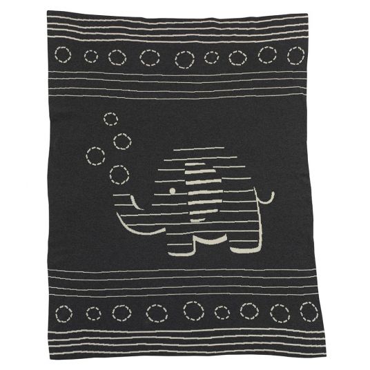 Alvi Knitted blanket 75 x 100 cm - Stripe fan - Grey