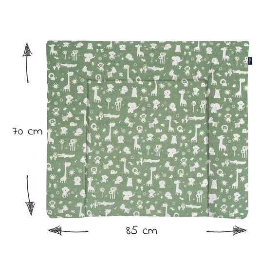 Alvi Fabric changing mat jersey 70 x 85 cm - Granite Animals