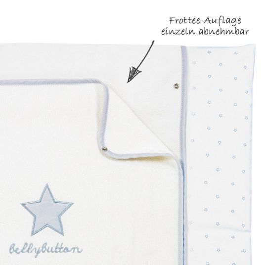 Alvi Wickelauflage mit Bezug bellybutton - Classic Star mit Stickerei - Blue