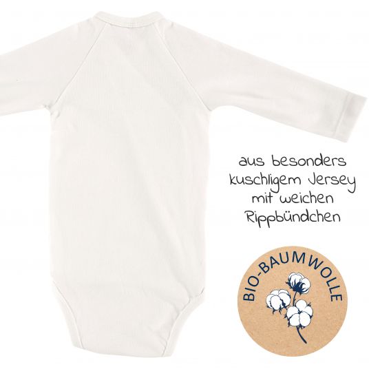 Alvi Wickelbody 2er Pack Langarm Organic Cotton - Grau + Weiß - Gr. 68