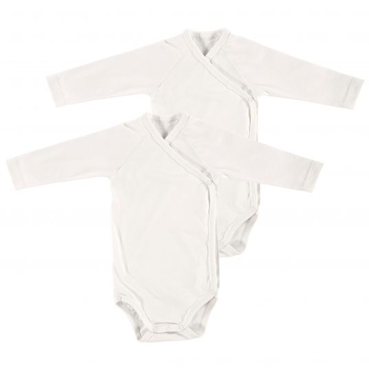 Alvi Wrap Body 2 Pack Long Sleeve Organic Cotton - White - Size 50