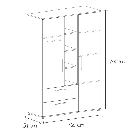 Arthur Berndt 3-piece nursery set Alessio with 3-door wardrobe, bed, changing unit with changing unit - Artisan-Oak / Anthracite