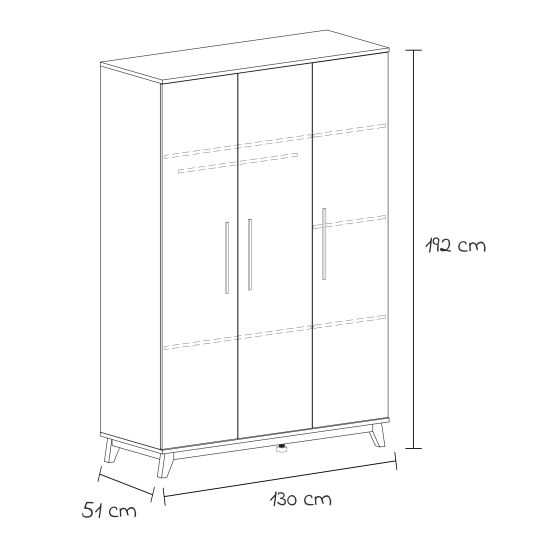 Arthur Berndt 3-piece nursery set Lina with 4-door wardrobe, bed, changing unit with changing unit - chalk white / walnut look