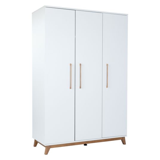 Arthur Berndt 3-piece nursery set Lina with 4-door wardrobe, bed, changing unit with changing unit - chalk white / walnut look