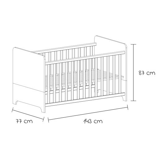 Arthur Berndt 3-piece nursery set Marlon with 3-door wardrobe, bed, changing unit with changing unit - Artisan oak / chalk white