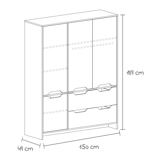 Arthur Berndt 3-tlg Kinderzimmer-Set Maxim mit 4-türigem Schrank, Bett, Wickelkommode mit Wickelaufsatz - Kreideweiß / Artisan-Oak