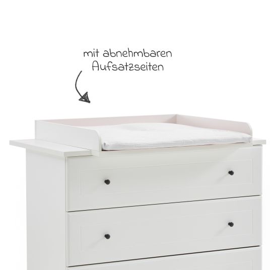 Arthur Berndt 3-tlg Kinderzimmer-Set Thilo mit 3-türigem Schrank, Bett, Wickelkommode mit Wickelaufsatz - Weiß