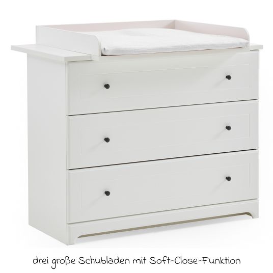 Arthur Berndt Set asilo nido 3 pezzi Thilo con armadio a 3 ante, letto, fasciatoio con fasciatoio - bianco