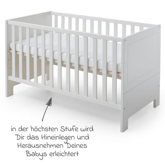 Arthur Berndt 3-piece nursery set Thilo with 3-door wardrobe, bed, changing unit with changing unit - white