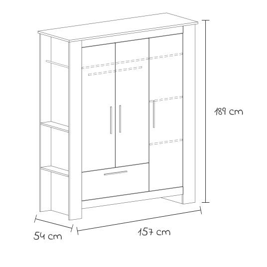 Arthur Berndt 3-piece Til nursery set with 3-door wardrobe, bed, extra-wide changing unit with changing top - Nordic Wood