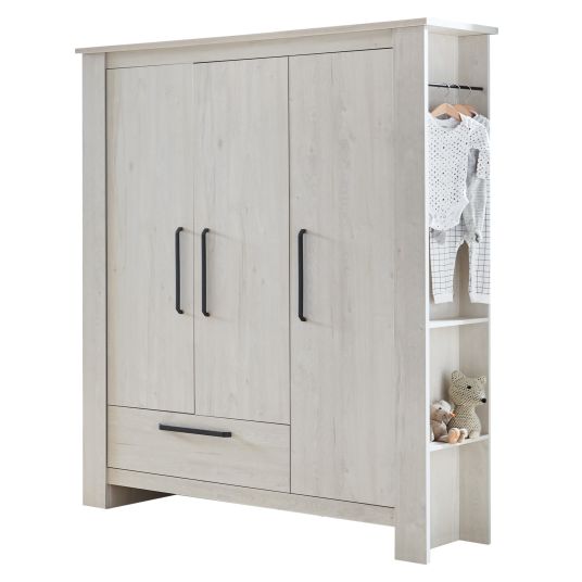 Arthur Berndt 3-piece Til nursery set with 3-door wardrobe, bed, extra-wide changing unit with changing top - Nordic Wood