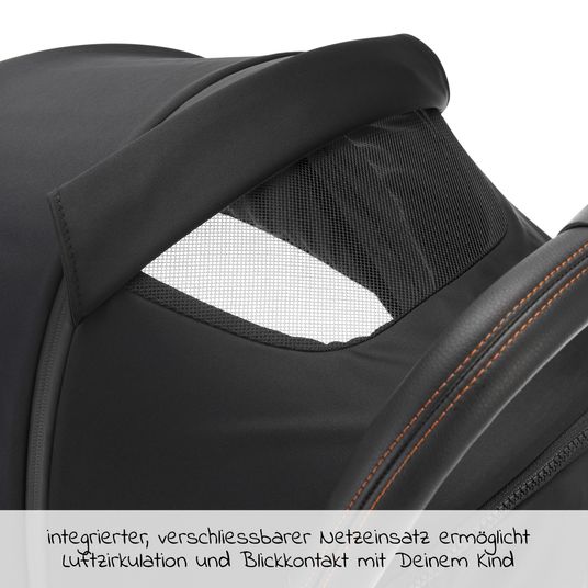 Avova Buggy & Sportwagen City Ranger mit Auto-Folding Mechanismus bis 22 kg belastbar & Regen- & Insektenschutz - Black Gold